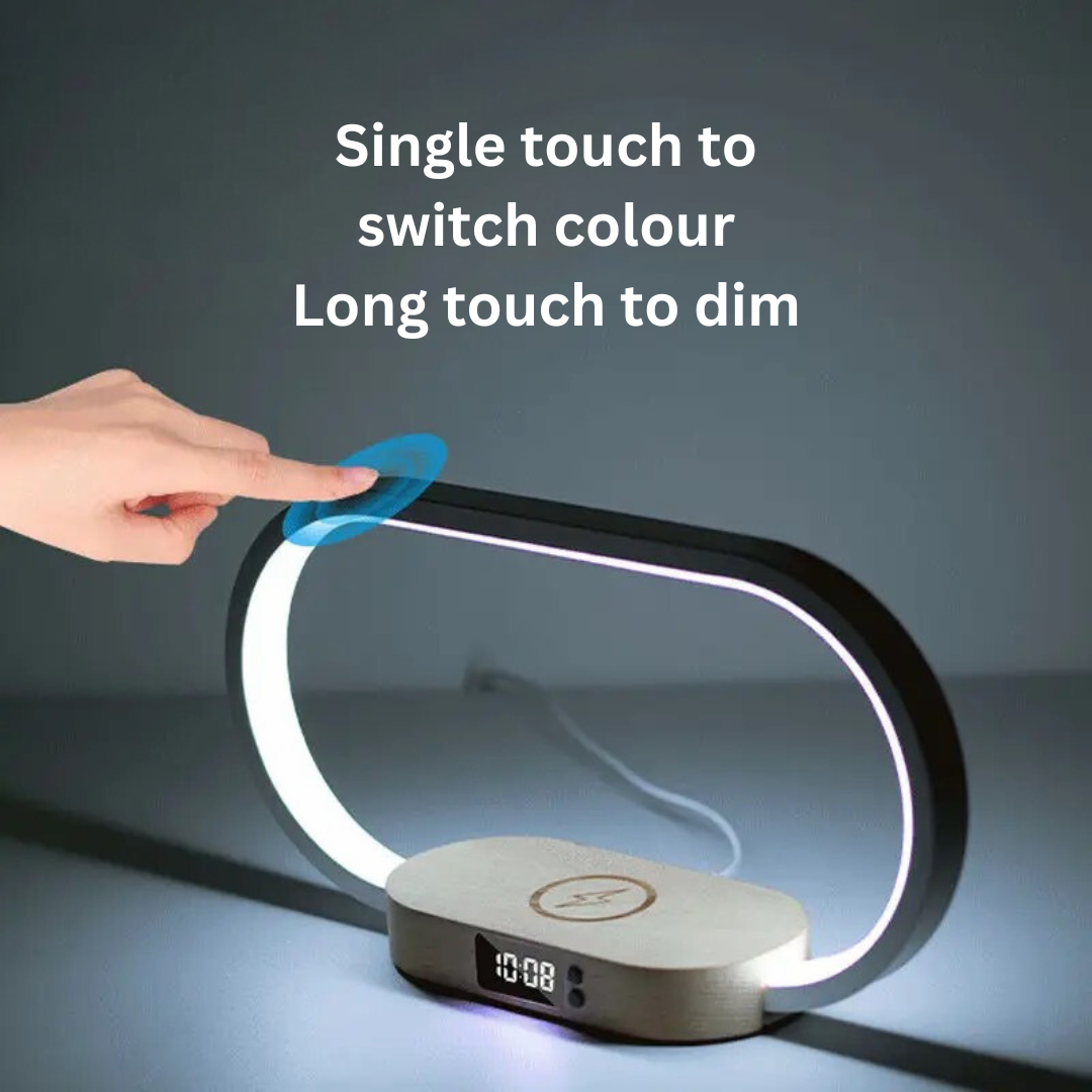 Modern Bedside Lamp with Wireless Charging