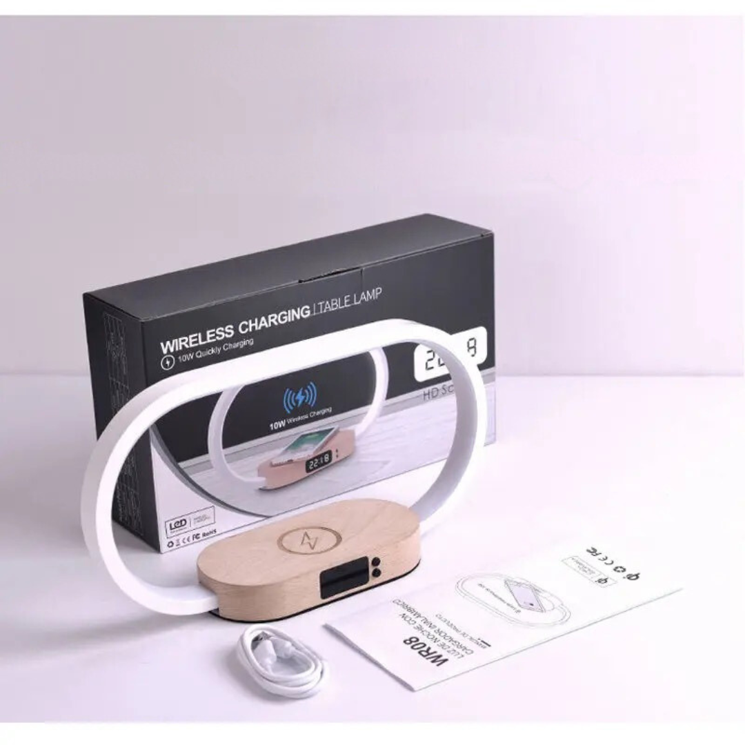 Modern Bedside Lamp with Wireless Charging