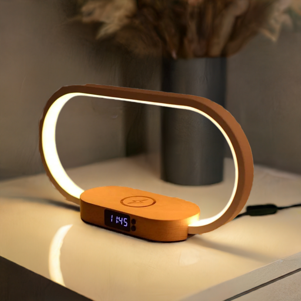 Modern Bedside Lamp with Wireless Charging
